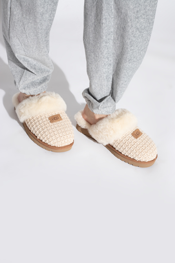 Cream ugg slides best sale